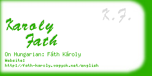 karoly fath business card